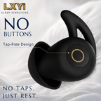 LXYi Sleep Earbuds - Ultra-Thin Headphones for Side Sleepers - 8-Hour Battery (24h w/Case) No Buttons, No Lights, No Alerts