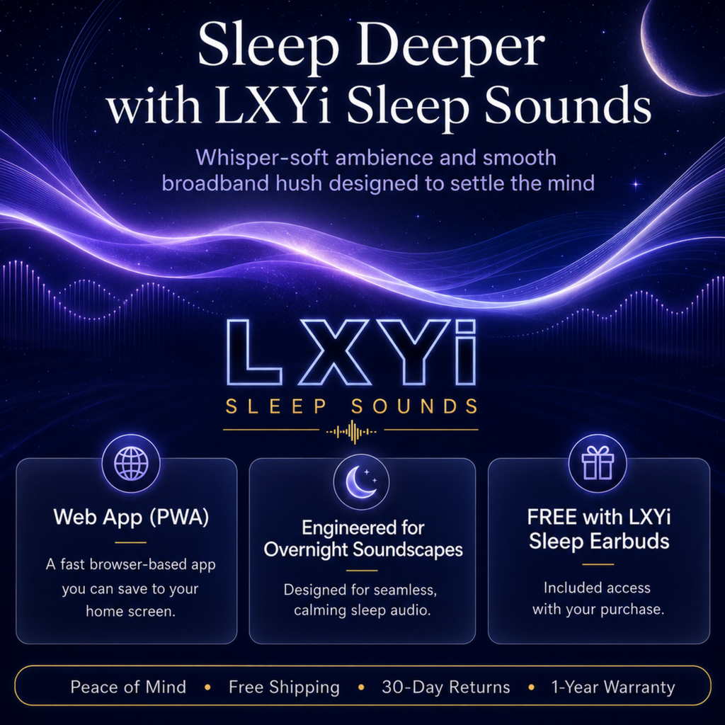 LXYi Sleep Earbuds - Ultra-Thin Headphones for Side Sleepers - 8-Hour Battery (24h w/Case) No Buttons, No Lights, No Alerts