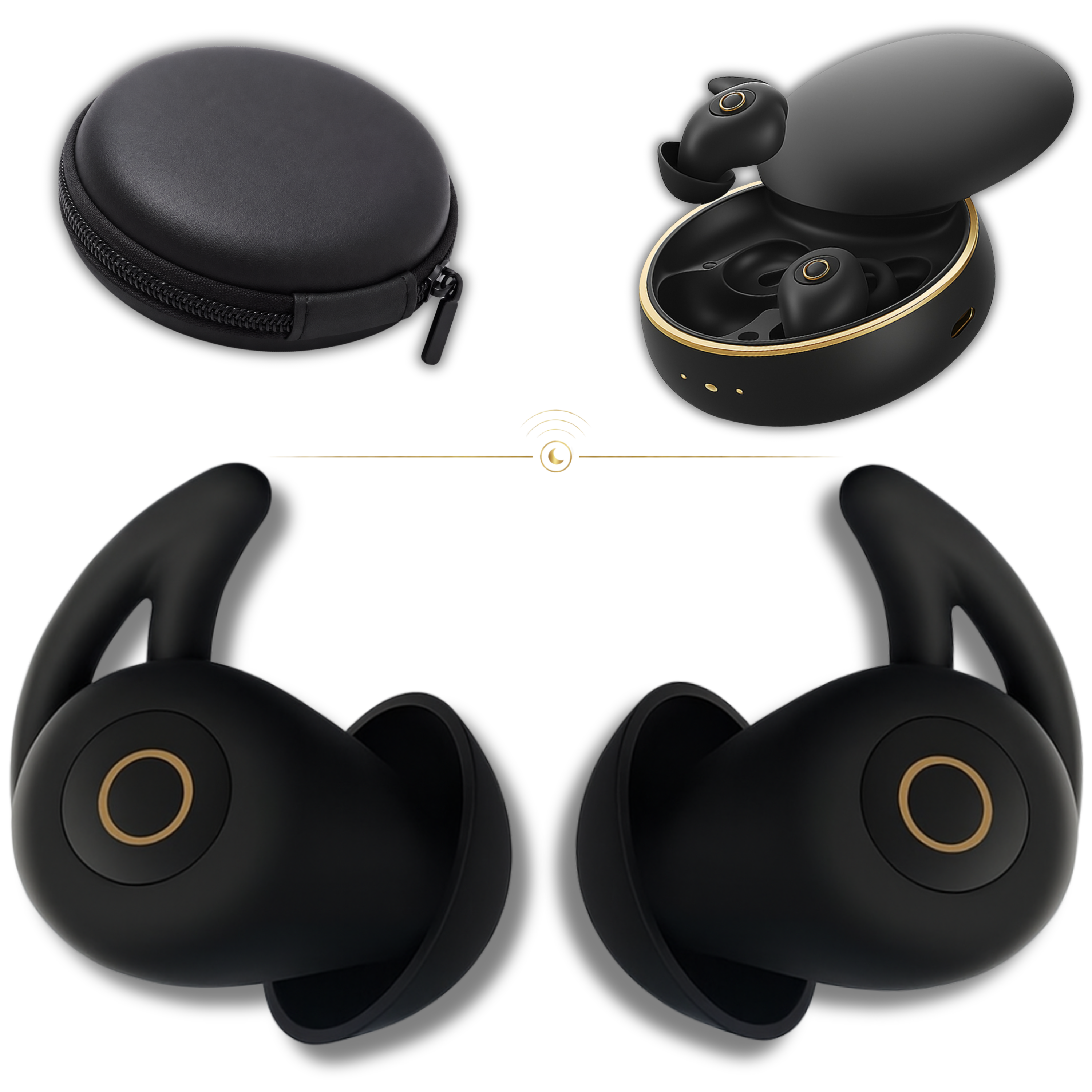 LXYi Sleep Earbuds - Ultra-Thin Headphones for Side Sleepers - 8-Hour Battery (24h w/Case) No Buttons, No Lights, No Alerts