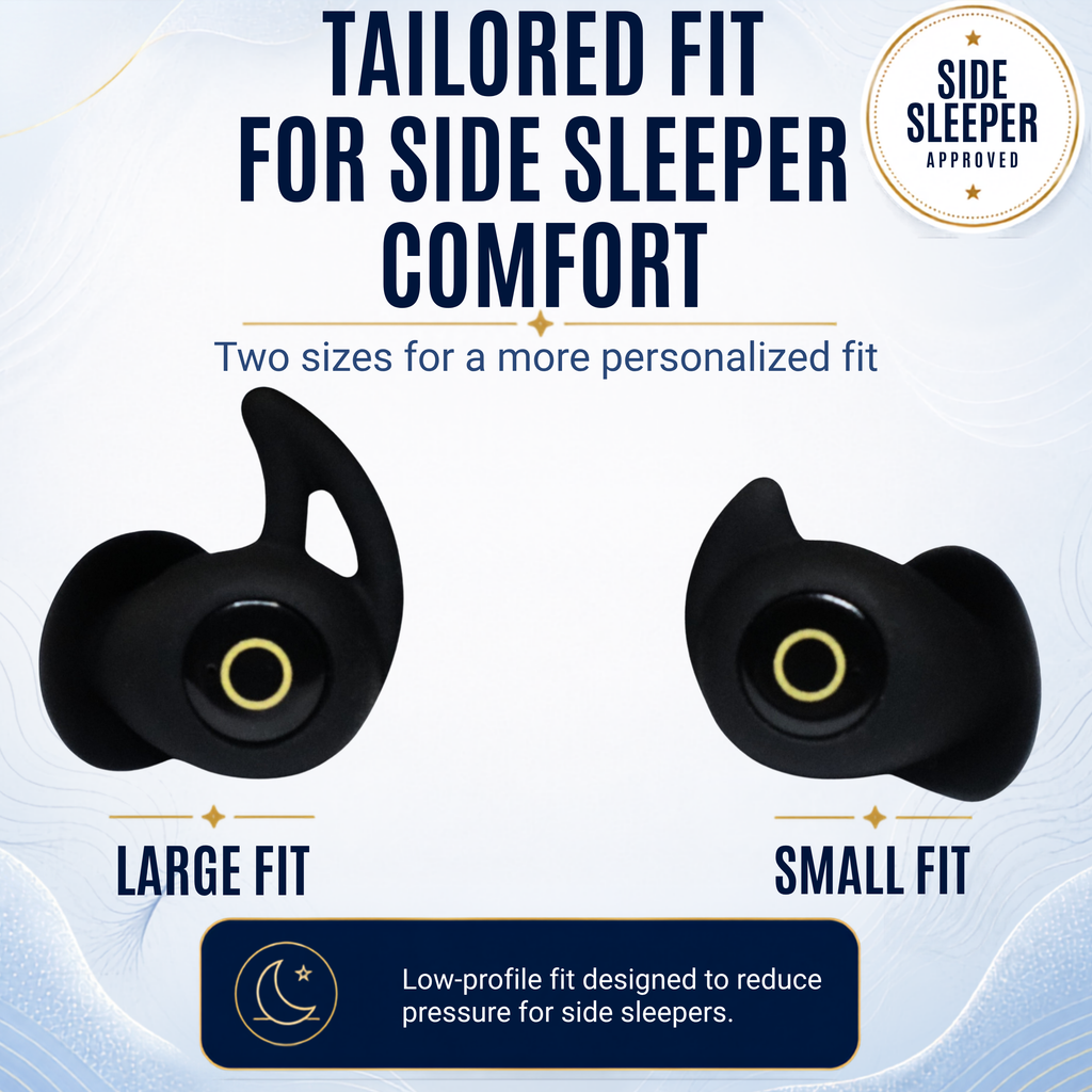 LXYi Sleep Earbuds - Ultra-Thin Headphones for Side Sleepers - 8-Hour Battery (24h w/Case) No Buttons, No Lights, No Alerts