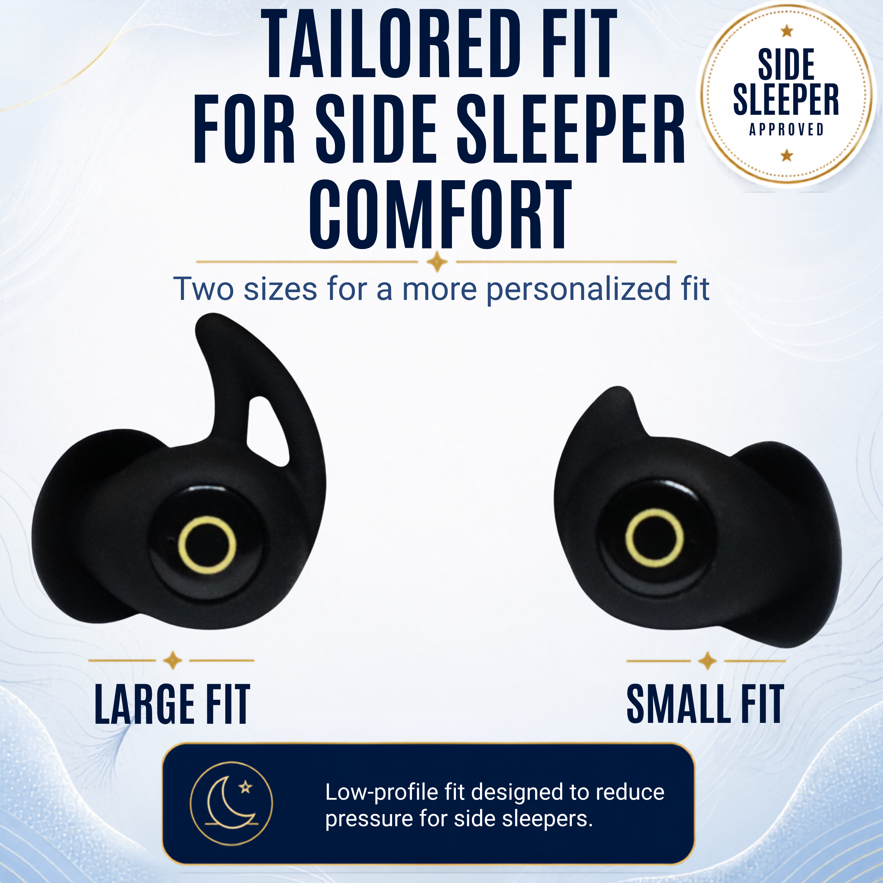 LXYi Sleep Earbuds - Ultra-Thin Headphones for Side Sleepers - 8-Hour Battery (24h w/Case) No Buttons, No Lights, No Alerts