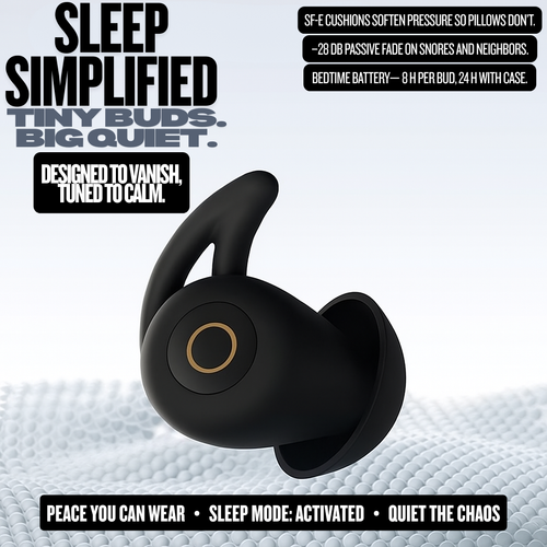 LXYi Sleep Earbuds Pro - Noise Blocking -28dB - Wireless Bluetooth 5.3 - 8 Hours Battery Life - Side Sleeper Optimized - Includes LXYi Sleep Sounds