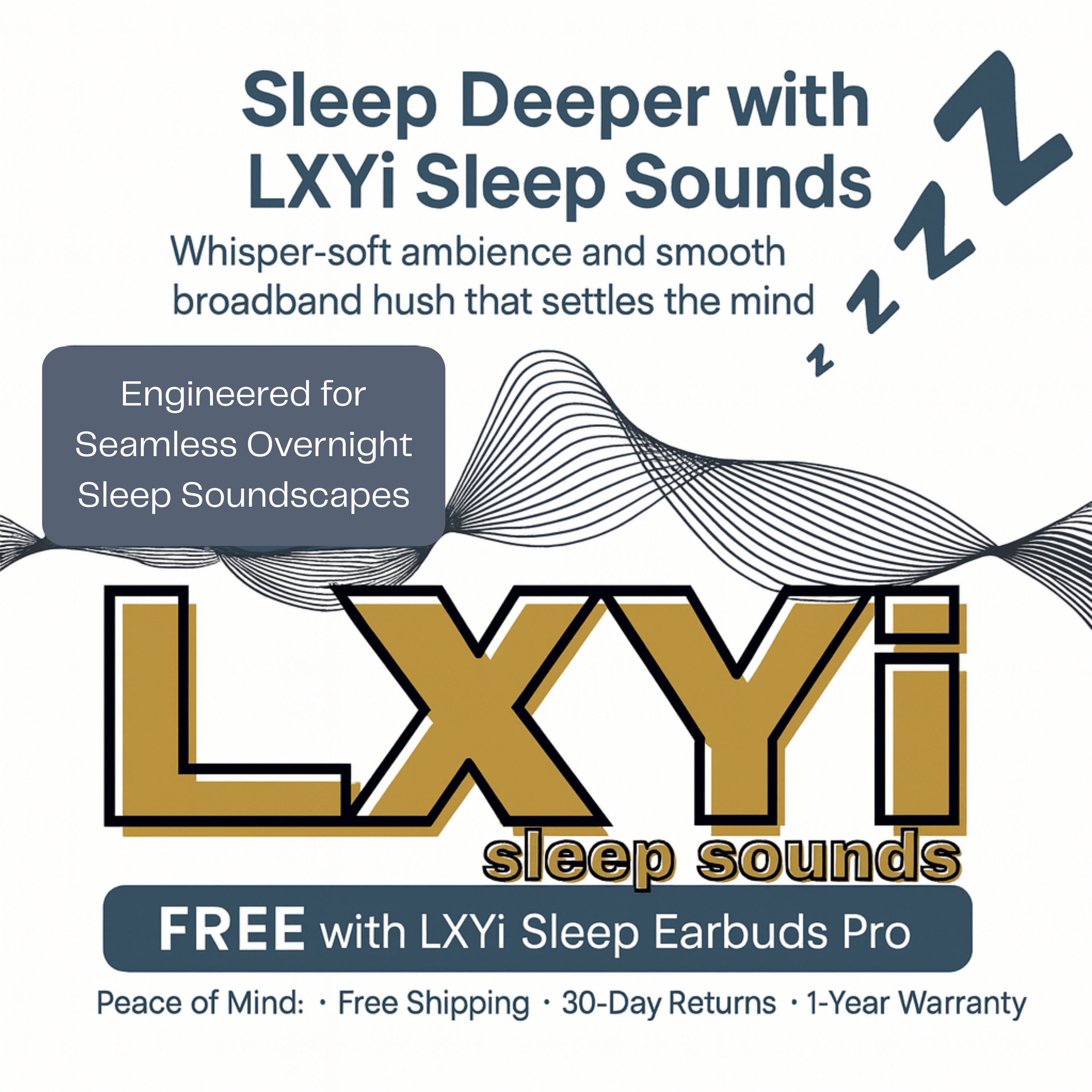 LXYi Sleep Earbuds Pro - Noise Blocking -28dB - Wireless Bluetooth 5.3 - 8 Hours Battery Life - Side Sleeper Optimized - Includes LXYi Sleep Sounds