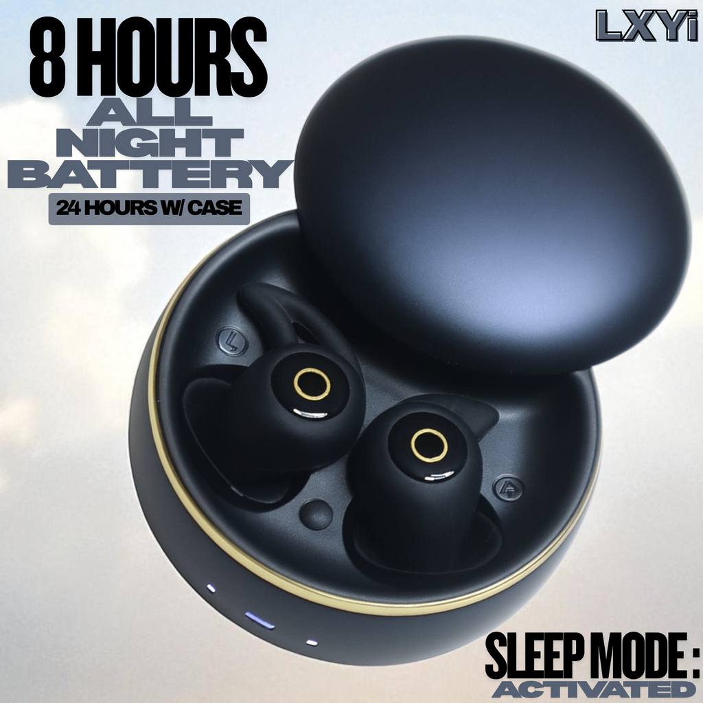 LXYi Sleep Earbuds Pro - Noise Blocking -28dB - Wireless Bluetooth 5.3 - 8 Hours Battery Life - Side Sleeper Optimized - Includes LXYi Sleep Sounds