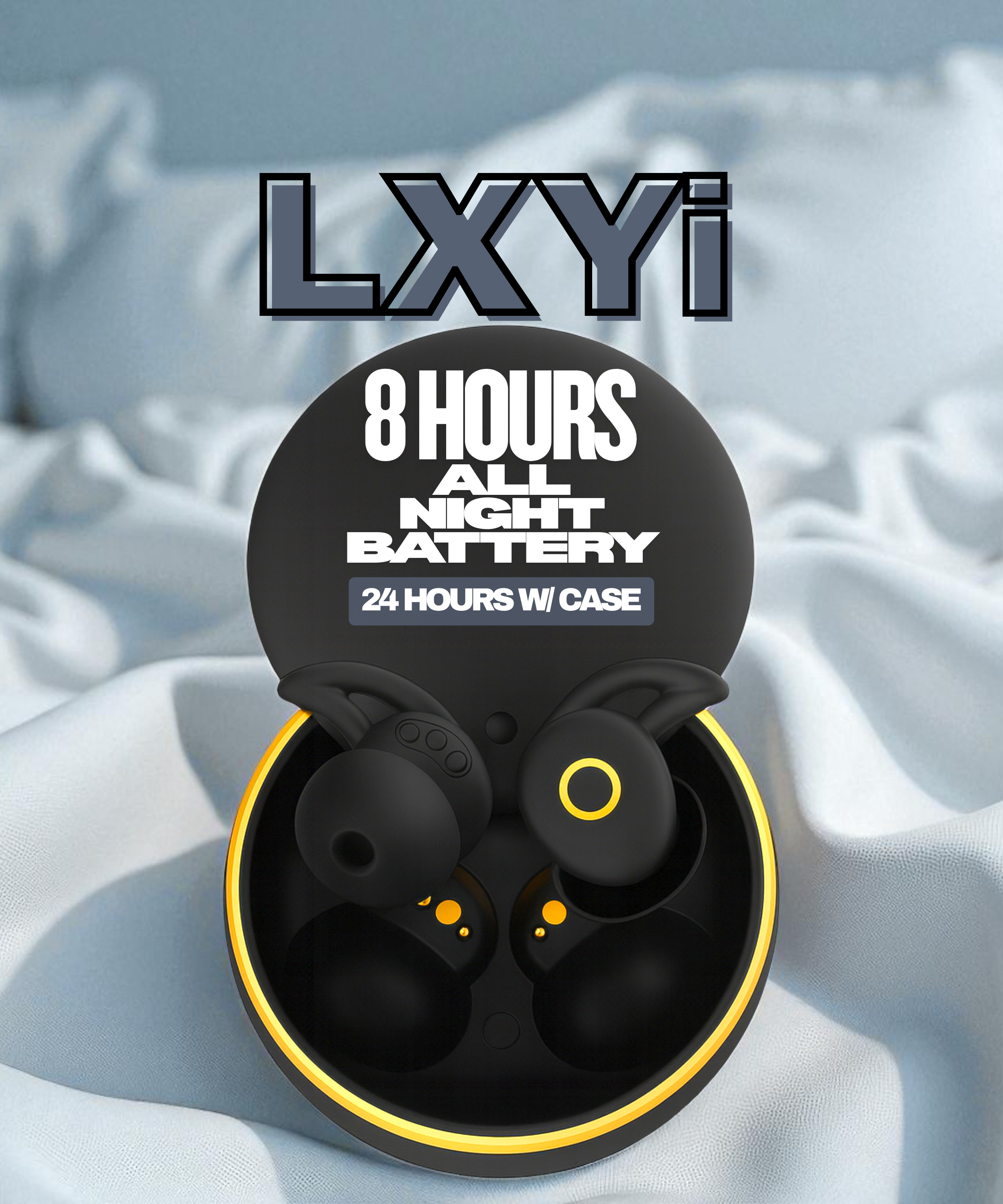 LXYi Sleep Earbuds Pro - Noise Blocking -28dB - Wireless Bluetooth 5.3 - 8 Hours Battery Life - Side Sleeper Optimized - Includes LXYi Sleep Sounds