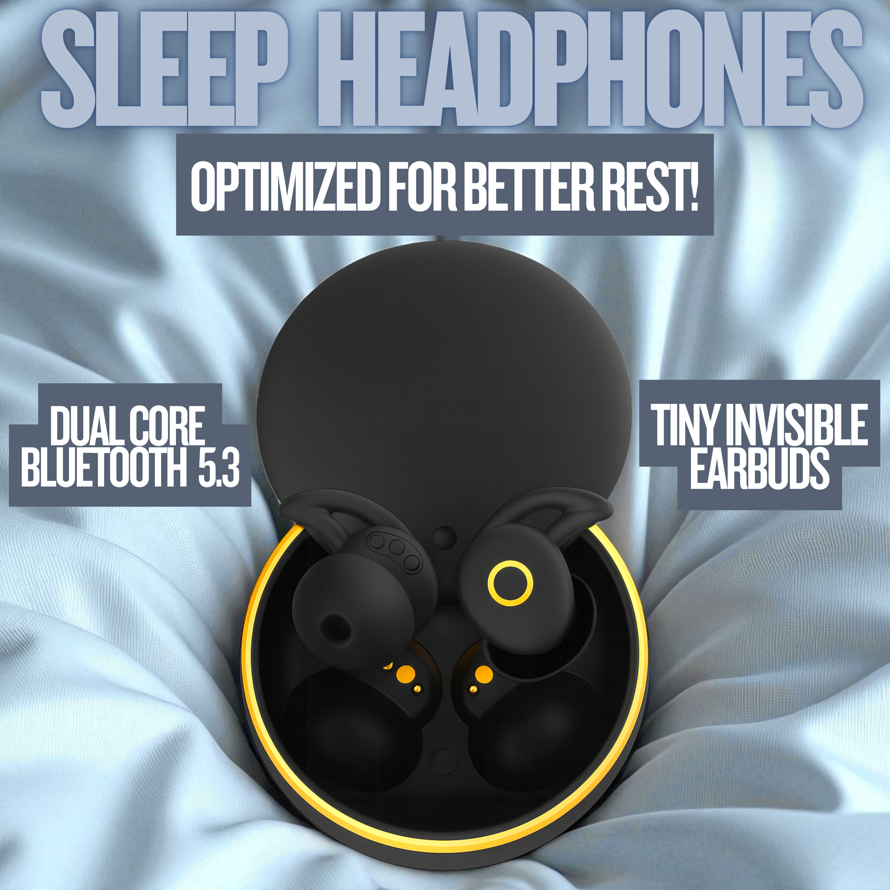 LXYi Sleep Earbuds Pro - Noise Blocking -28dB - Wireless Bluetooth 5.3 - 8 Hours Battery Life - Side Sleeper Optimized - Includes LXYi Sleep Sounds